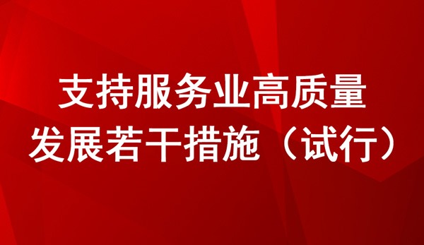 支持服務(wù)業(yè)高質(zhì)量發(fā)展若干措施