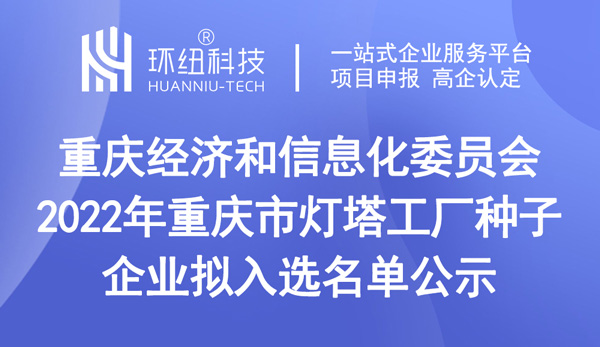 2022年重慶市燈塔工廠種子企業擬入選名單公示