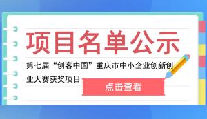 市經信委公布第七屆“創客中國”重慶市中小企業創新創業大賽獲獎項目