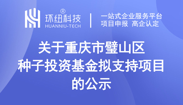 重慶市璧山區種子投資基金擬支持項目