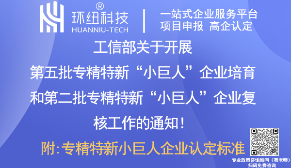 專精特新小巨人企業培育及復核