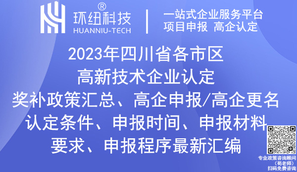 四川省各市區高新技術企業獎勵政策