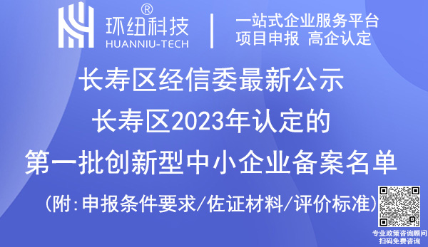 長壽區2023年第一批創新型中小企業認定備案名單