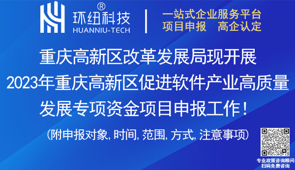 重慶高新區(qū)軟件產業(yè)專項資金項目申報