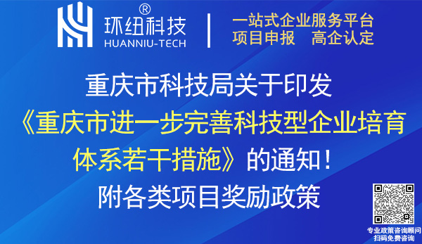 重慶市進一步完善科技型企業培育體系若干措施