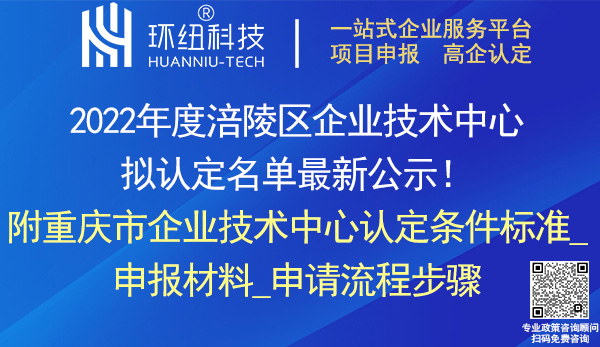 2022涪陵區企業技術中心認定名單