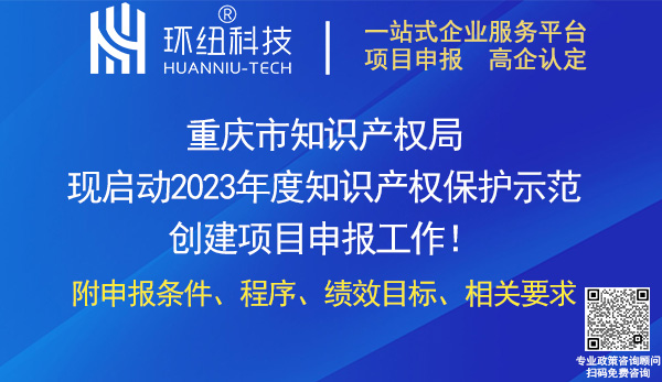 重慶市2023年度知識產(chǎn)權(quán)保護示范創(chuàng)建項目申報