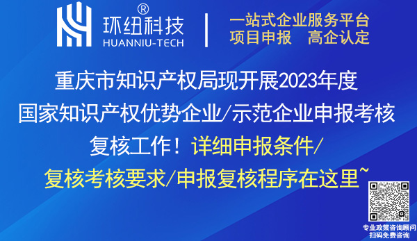 2023國家知識產(chǎn)權(quán)示范企業(yè)和優(yōu)勢企業(yè)申報考核復(fù)核